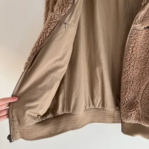 Aritzia The Teddy Sherpa Full Zip Oversized Jacket Tan Camel thumbnail 5