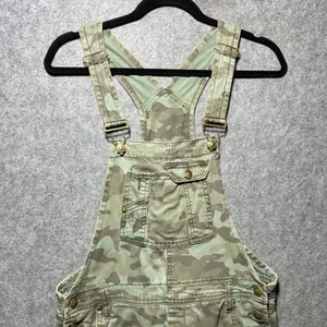 LEI Camo Print Shortall Overalls Green Camouflage Stretch Bibs Size M thumbnail 9