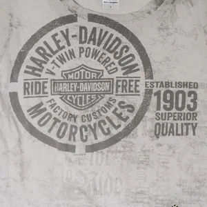 Y2K 2016 Harley Davidson Gold Stud Logo Shirt Gray Size L thumbnail 6