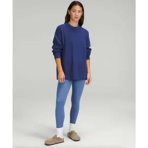 Lululemon Sweater Size XL Merino Wool-Blend Ribbed Crewneck Heathered Blue Thick thumbnail 2