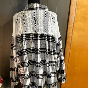 WHITE BIRCH Black and White oversized shacket. NWOT size‎ 1X thumbnail 2