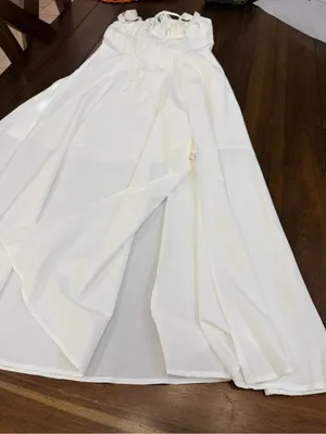 Marthea White Corset Midi Dress Size S Lace Up Back Adjustable Straps thumbnail 7