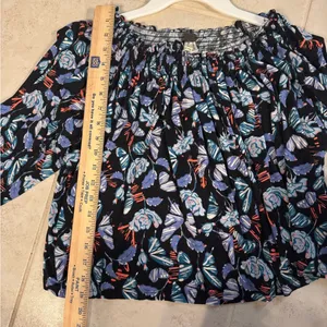 We the Free People Lexington Off Shoulder Stretchy Knit Floral Top Small‎ thumbnail 10