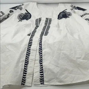 Embroidered White and Black Mini Dress thumbnail 11