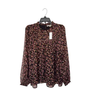 New LOFT‎ XL Multicolor Floral Blouse Top Whimsigoth Dark Academia Modern Boho thumbnail 3
