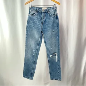 Free People Dakota Straight‎ Leg Jean in Indigo Blue Size 26 thumbnail 4