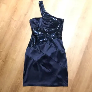 Windsor Sequence Satin Navy Short Dress Sz 3/4 thumbnail 4