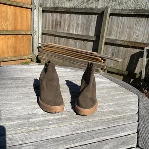 Dolce Vita Cashe H20 Womens Suede Lugged Sole Block‎ Heels Size 7.5 in olive thumbnail 4