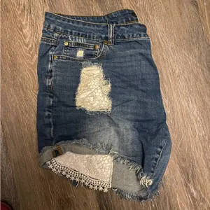 MsShe High Waisted Distressed Cut Off Blue Jean Denim Shorts Size 18 thumbnail 7