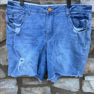 Democracy Blue Distressed Jean Shorts size 14 thumbnail 2