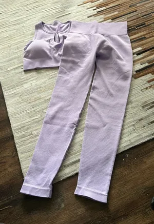 OQQ leggings and top pale purple small thumbnail 1