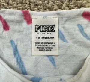 Womens PINK red white and blue cropped tshirt thumbnail 2