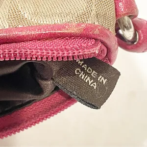 Coach Poppy Jacquard Monogram Signature‎ Small Wristlet Beige Pink Zip Pouch Bag thumbnail 4