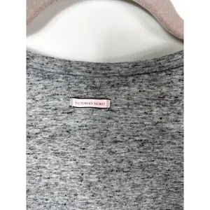 Victorias Secret Grey Heathered Long‎ Sleeve Henley Shirt Womens Small S Relaxed thumbnail 7