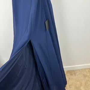 Lulus Confidently Charismatic Navy Blue Backless Halter Maxi Dress Large NWT thumbnail 9