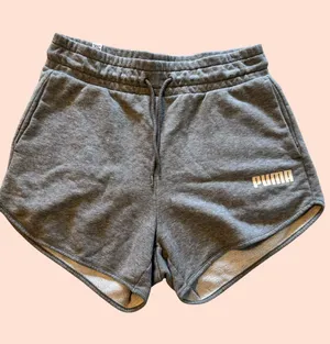 Puma Women's Gray Fleece Drawstring Athletic Shorts Size Small thumbnail 1