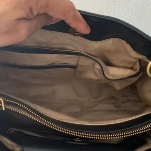 GUESS Black and Brown Monogram Chain-Handle Tote thumbnail 9