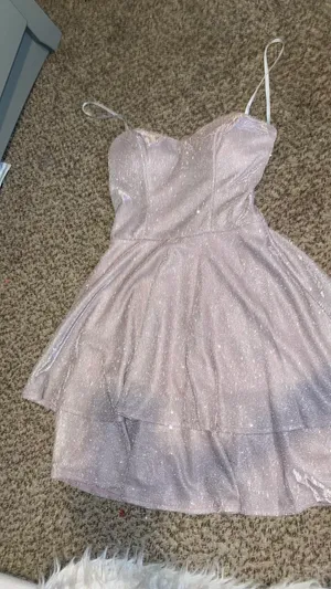 B Darlin Sparkly pink homecoming dress thumbnail 1