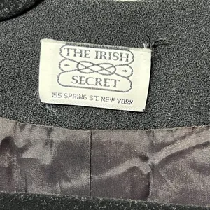 The Irish Secret Vintage Black 100% Pure Wool Double‎ Breasted Blazer Jacket 12 thumbnail 5