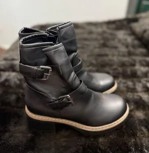 Esprit Women's moto Biker/Platform Combat Boots black 10 new lug thumbnail 1