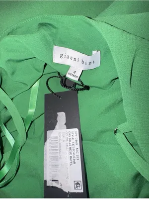 Gianni Bini Emerald Green Asymmetrical Ruffle Slip Dress thumbnail 6