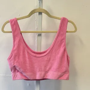 Zara Pink Terry Cloth Crop Top Scoop Neck Sleeveless Bralette 4174/316/620 Large thumbnail 2