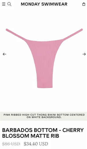 Monday Swimwear Barbados Bottom Cherry Blossom thumbnail 3