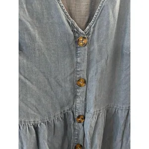 Casa Cabana Womens Chambray Dress XS Cowgirl Western Tiered Boho Long Sleeve thumbnail 2
