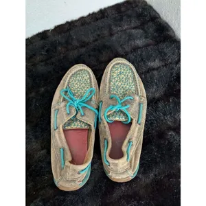 Twisted X leather teal western loafers Sz 8.5 thumbnail 6