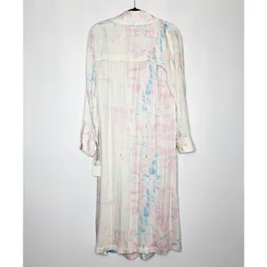 NWT Something Navy Tie Dye Trench Coat Duster Jacket Pink Blue Size XS thumbnail 4