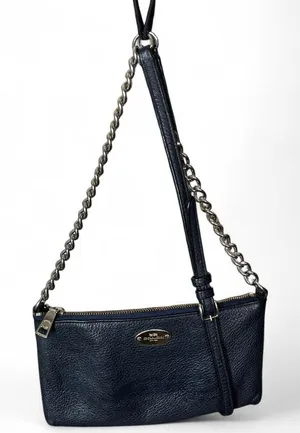 COACH NAVY crossbody small bag Leather. thumbnail 1