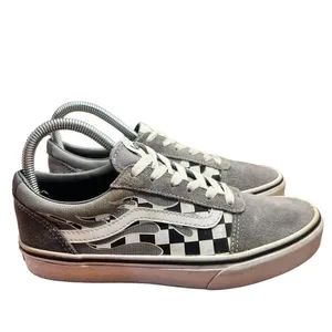 Vans White Filmore Decon Checkerboard Flames Suede Sneaker - Youth 5 / Women 6.5 thumbnail 8