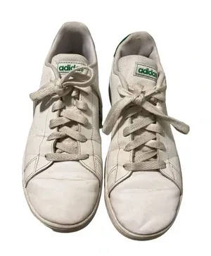 👟 Adidas‎ Low Top Sneakers White Green Size 5 Classic Tennis Shoes 👟 thumbnail 1