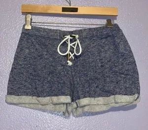 blue lace up sweat shorts thumbnail 1
