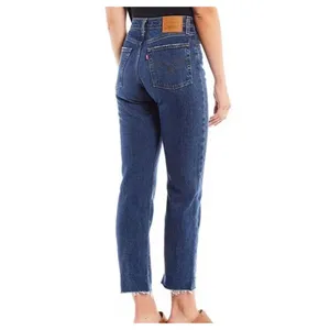 Levi’s 26” Wedgie Straight high waisted button fly raw hem jeans. thumbnail 2