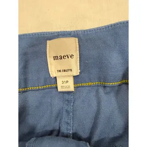 Maeve Crop Pants Womens 31 Petite Blue Regular Fit Flat Front Comfort High Waist thumbnail 7