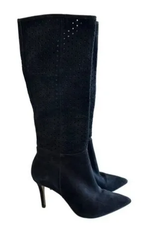 Brian Atwood Size 6 Black Knee High Leather Boots Stilleto‎ Heel Date Night thumbnail 1