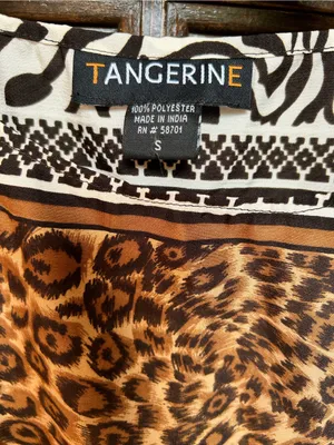 Tangerine Brown and Black Animal Print Tunic thumbnail 2