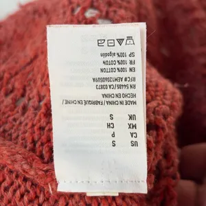 American Eagle Red Open Knit Cotton Sweater Size Small Boho Scoop Neck thumbnail 5