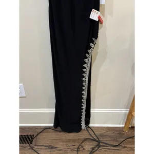 Mac Duggal Rhinestone Encrusted Side Slit Cami Bodycon Gown black 42002 Size 10 thumbnail 7