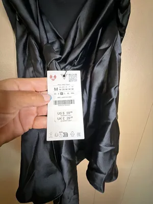 Zara Black Satin Halterneck Mini Dress with Ruched Ruffle Hem thumbnail 3