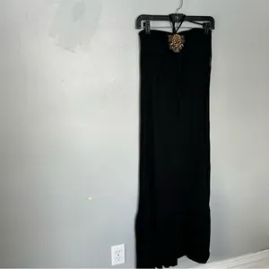 90s y2k fairy maxi Eyelash Couture Black Strapless Dress thumbnail 2