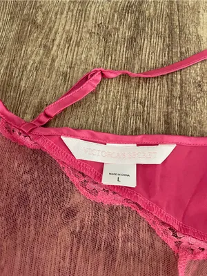 Victoria's Secret Vintage Hot Pink Silk Teddy Size Large thumbnail 4