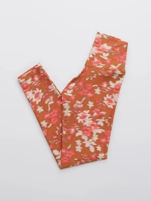 Aerie offline real me High-Waist Floral Print Leggings in Peach & White thumbnail 4
