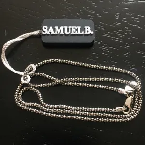 SAMUEL B Oxidized Sterling Silver Necklace Popcorn Chain 18 inches Brand New thumbnail 8