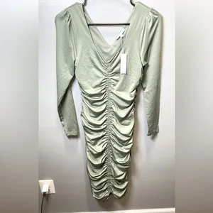 Baltic Born NWT Women's Camden Town Midi Dress Ruched Green‎ Size Small thumbnail 3