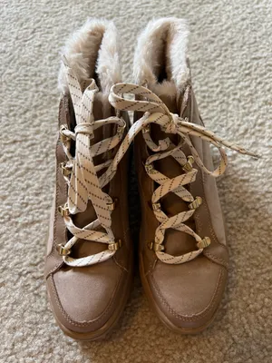Nude Platform Boots Tan Size 6.5 thumbnail 2