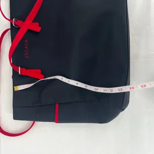 Escada Large Nylon Shopper Tote Black Red Shoulder Bag Travel Tote thumbnail 11