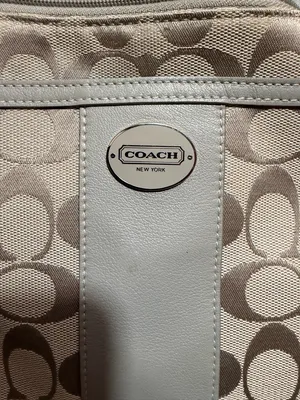 Coach Beige Signature Canvas Crossbody Bag with Chalk Trim thumbnail 2
