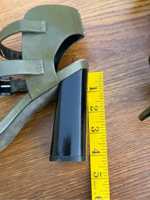 Rebecca Minkoff Leather Block Heel Sandals Women 6.5 Olive Green Buckle thumbnail 7